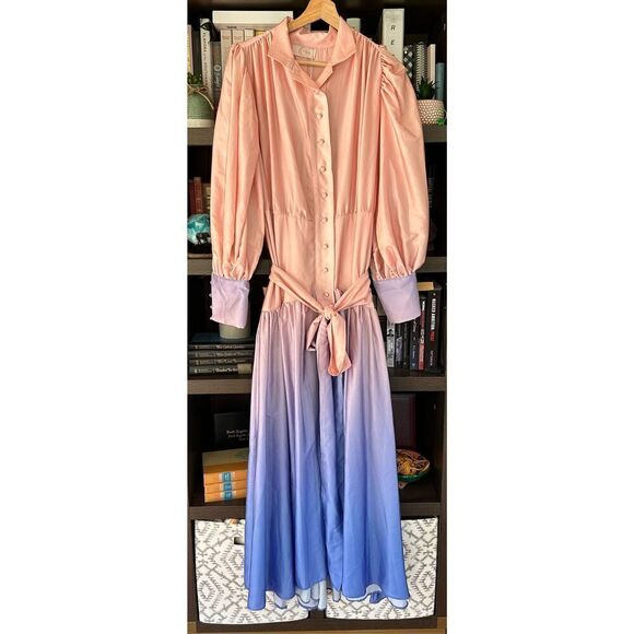 NWT Gigii’s Serenity Pink & Purple Button Front Maxi Dress Size Small MSRP $523 - Picture 2 of 9